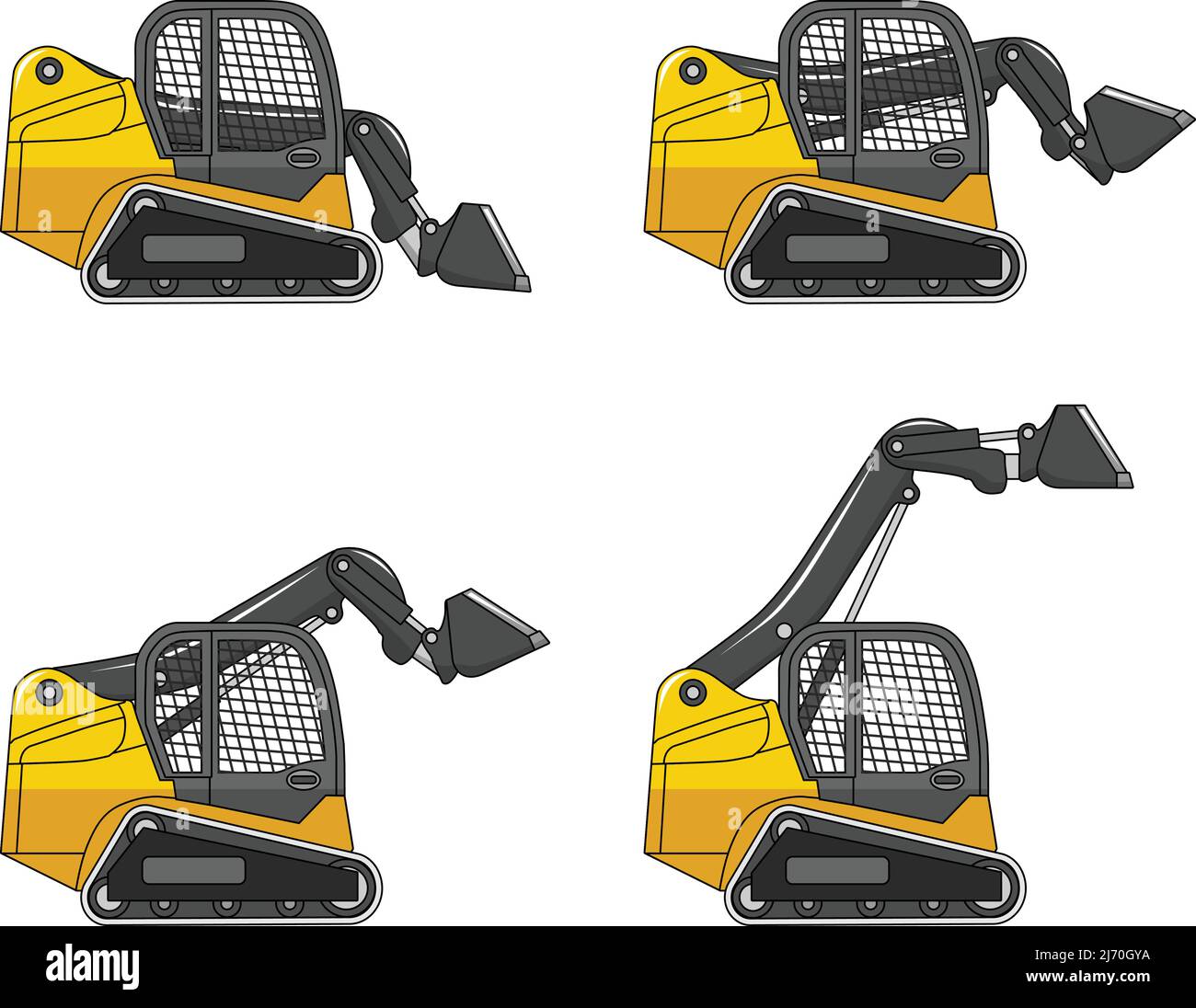 Kompaktlader. Schwere Baumaschinen. Vektorgrafik Stock Vektor