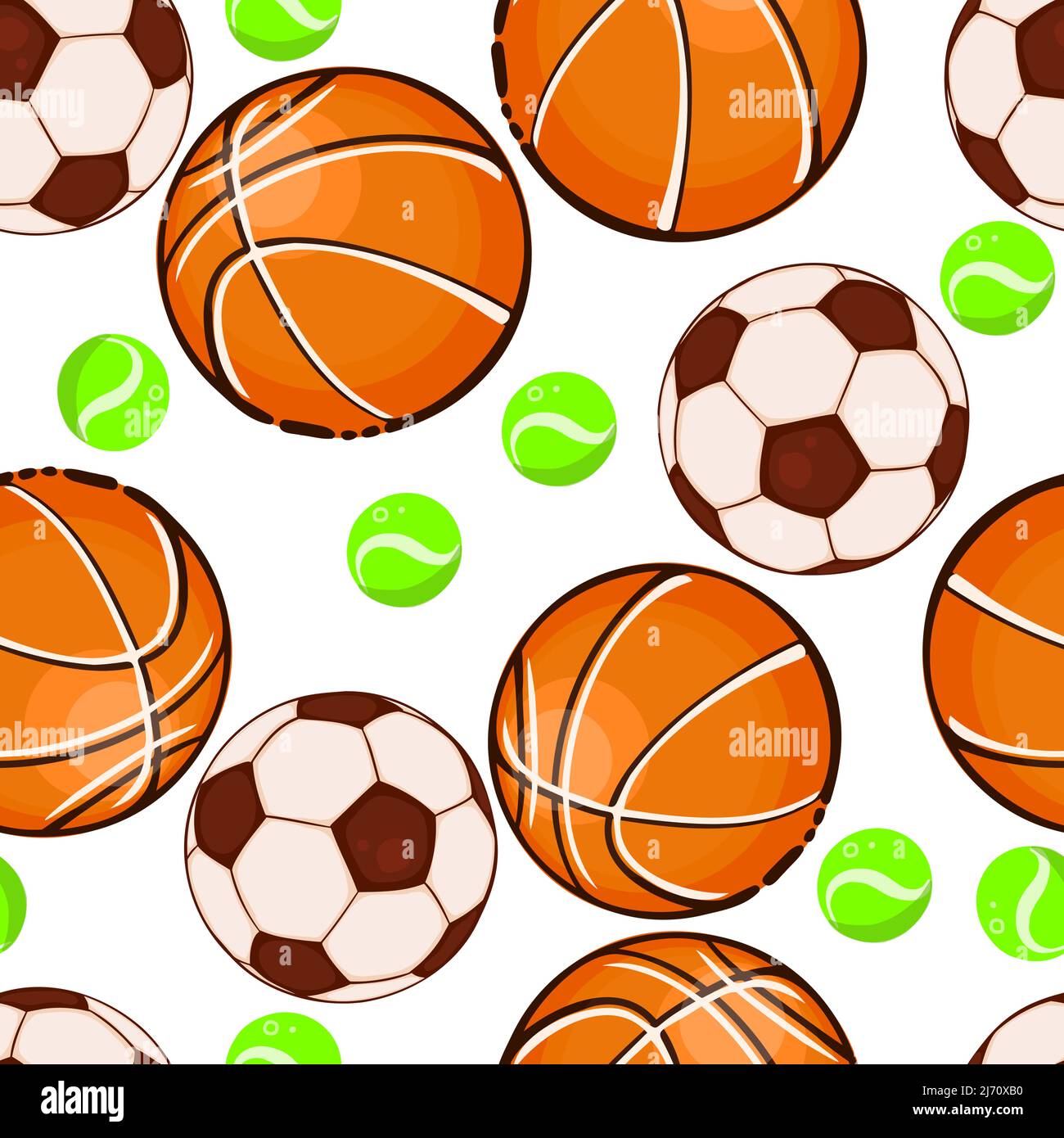 Sportbälle mit nahtlosem Muster. Vektorgrafik Stock Vektor