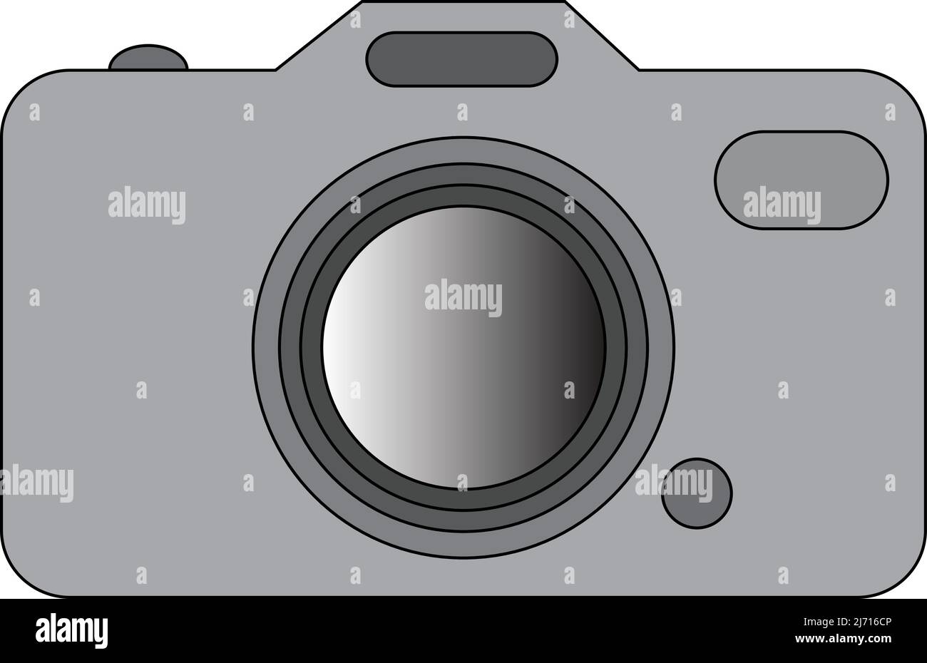 Abbildung eines Fotokamerasymbols. Mit weißem Hintergrund Stock Vektor