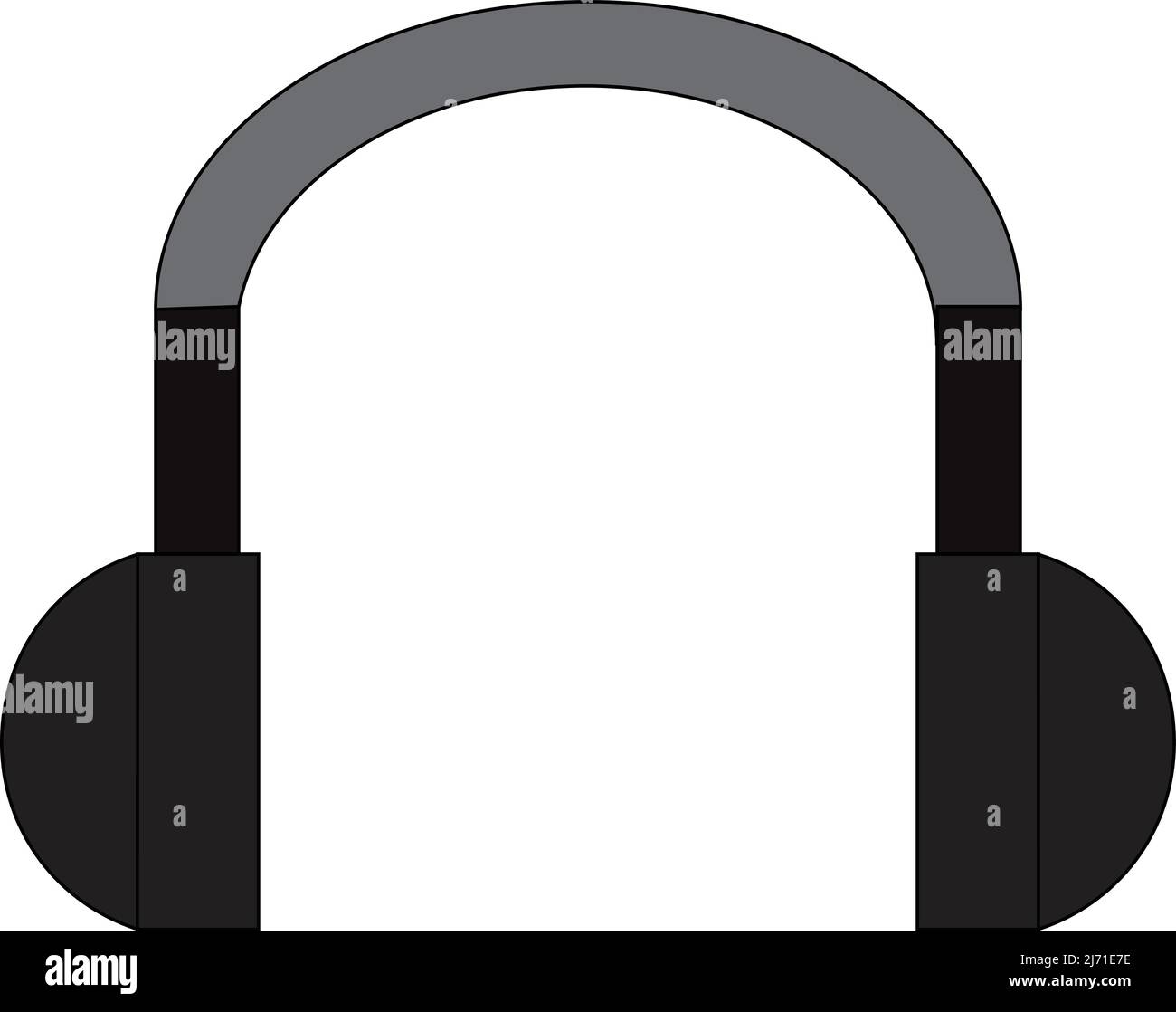 Schwarze Vektorgrafik für Kopfhörer. Mit weißem Hintergrund Stock Vektor