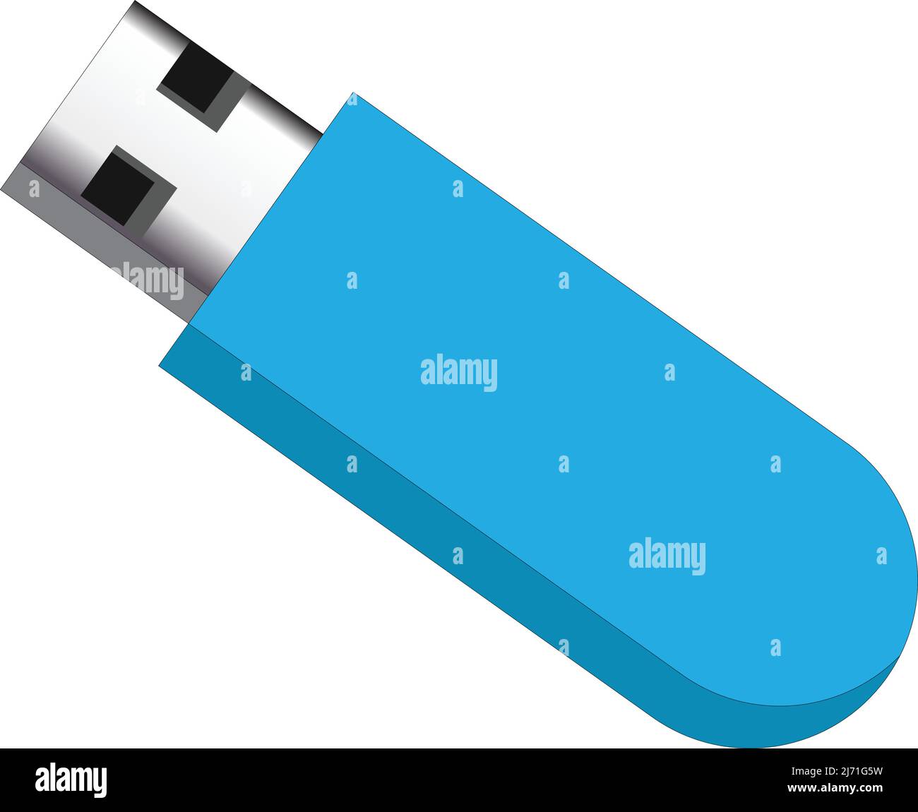 USB-Sticks sind blau. Mit weißem Hintergrund USB-Flash-Speicher Stock Vektor