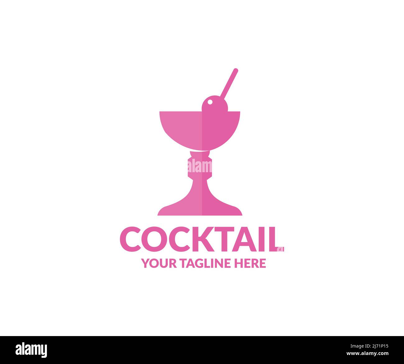 Gläser, Wein, Tropfen, Champagner, Alkohol, Cocktail-Design mit Logo. Kaltes Trinken Restaurant Getränke Set Vektor-Design und Illustration. Stock Vektor
