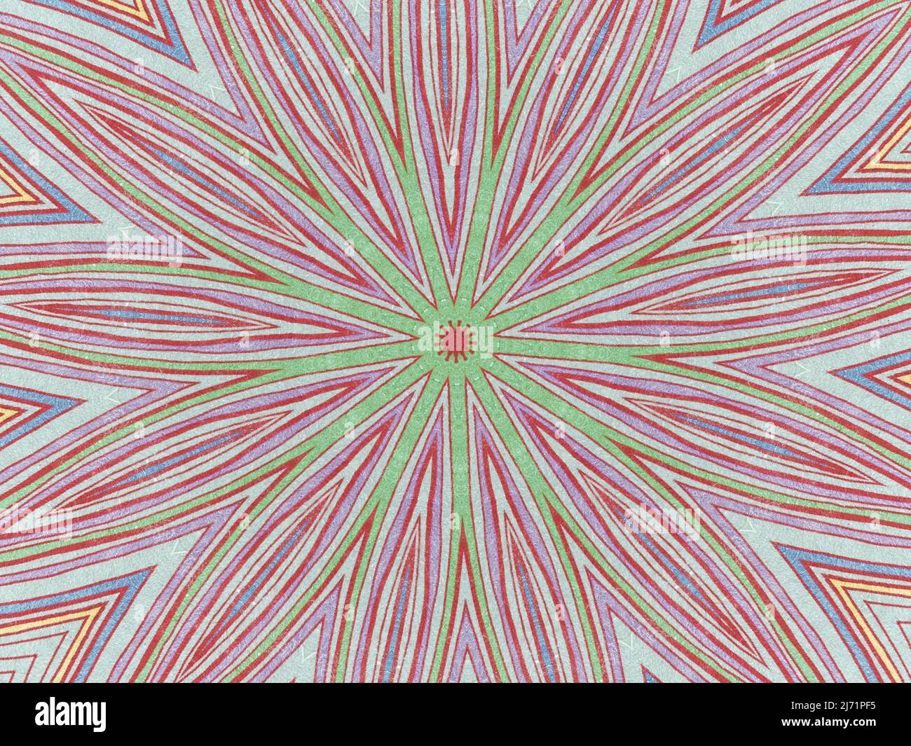 Abstrakte Blume Form Linie Muster psychedelisch Illustration. Stockfoto