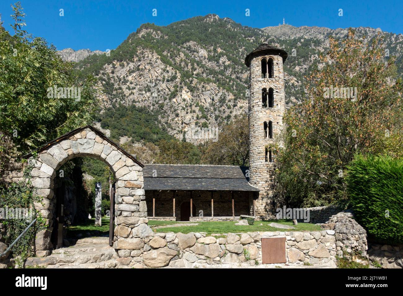 Kirche Santa Coloma.Andorra Stockfoto