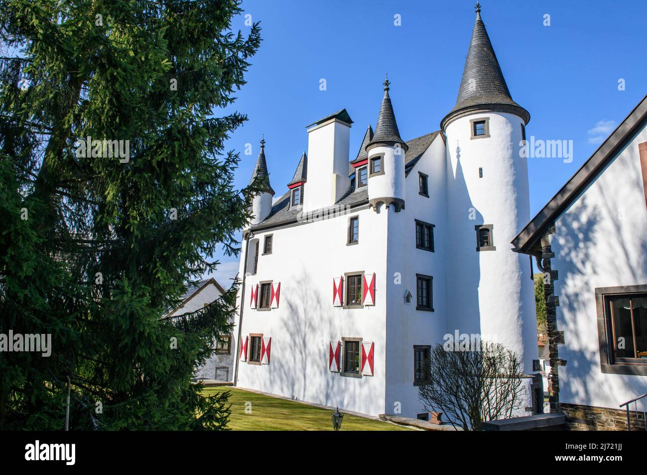 Burg Dreieck, Dreieck-Bruch, Vulkaneifel, Rheinland-Pfalz, Deutschland Stockfoto
