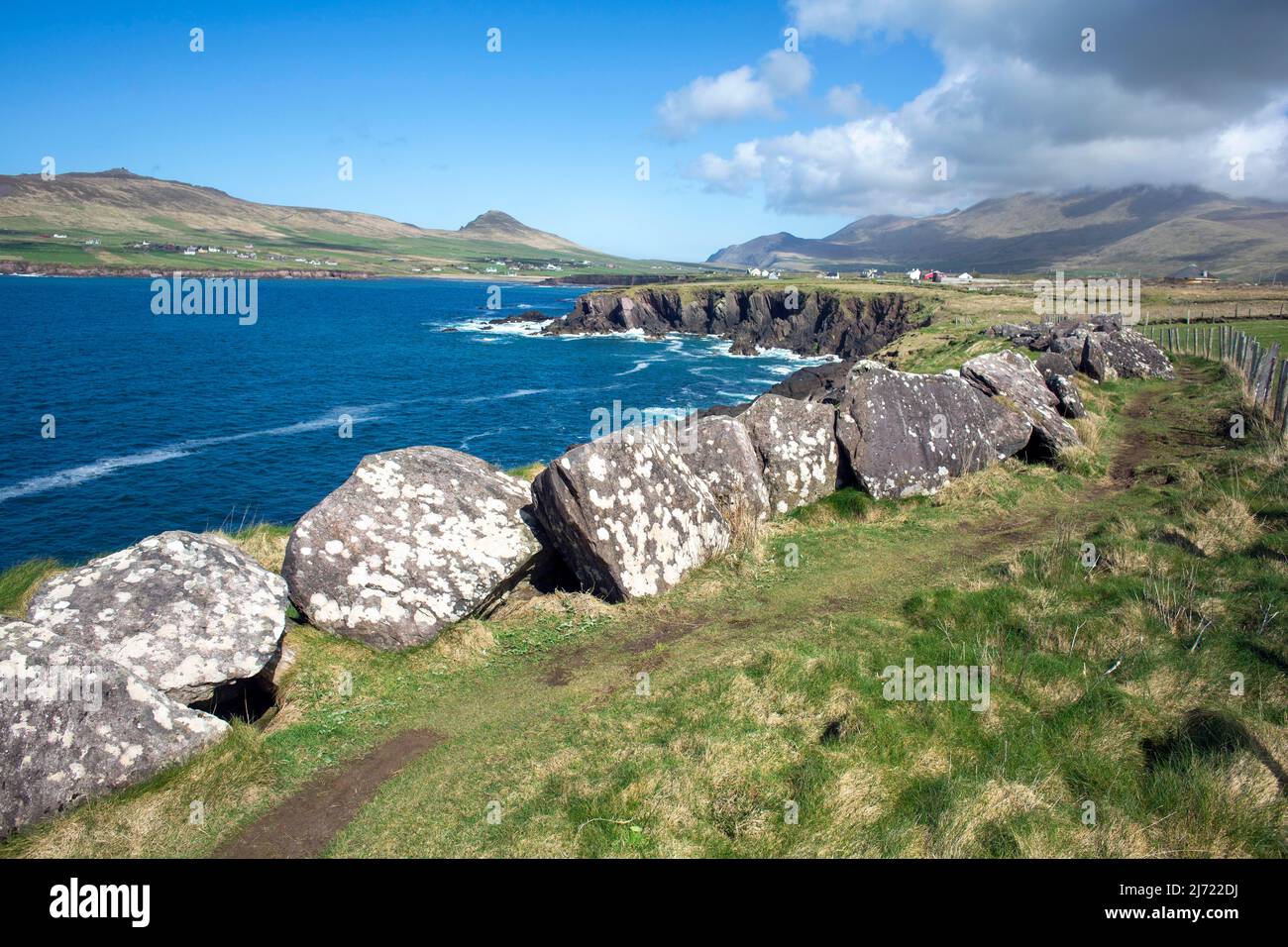 Wunderschöne Landschaft bei Ballydavid im Westen Kerry Gaeltacht, County Kerry, Münster, Irland Stockfoto