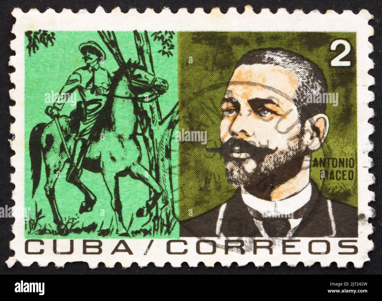 KUBA - UM 1964: Eine auf Kuba gedruckte Briefmarke zeigt Antonio Maceo, General, Revolutionär, Held des Unabhängigkeitskrieges, um 1964 Stockfoto