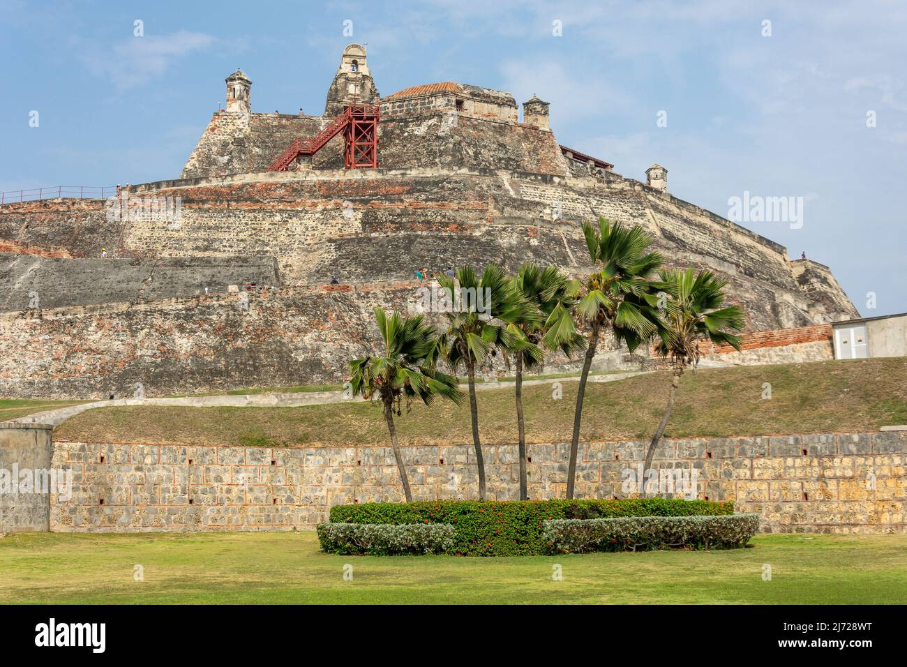 Castillo San Roiane de Barajas, Hügel von San Lazaro, Cartagena, Bolivar, Republik Kolumbien Stockfoto