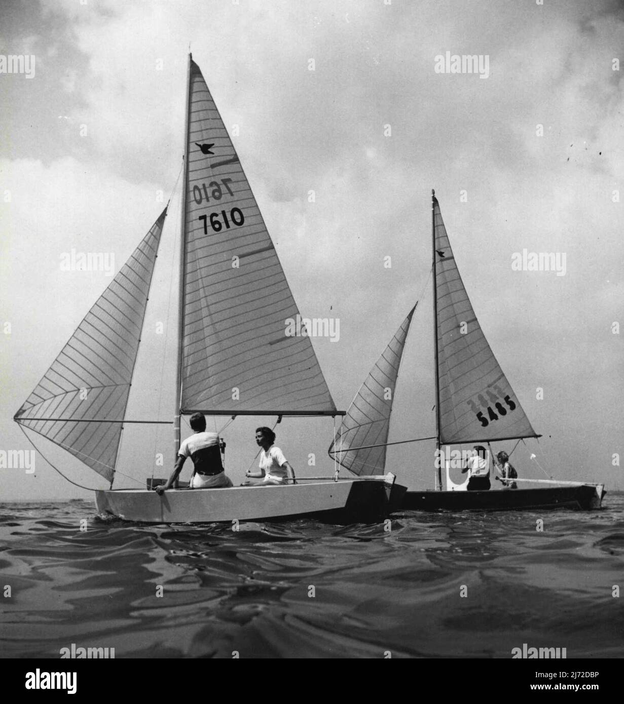 Snipe Class - Segelboot - Yachting. 27. Februar 1953. (Foto von Cowles Magazines Inc.) Stockfoto