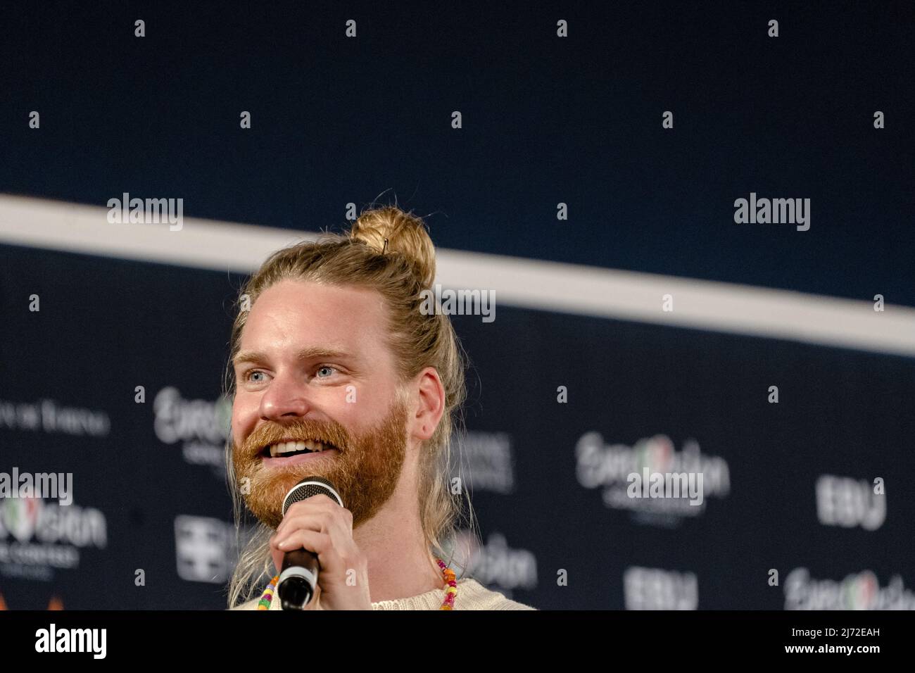 2022-05-05 19:44:38 TURIN - TikTok-Stern und Sänger Sam Ryder spricht zur Presse über die Teilnahme am Eurovision Song Contest im Namen des Vereinigten Königreichs. ANP SANDER KING niederlande Out - belgien Out Stockfoto