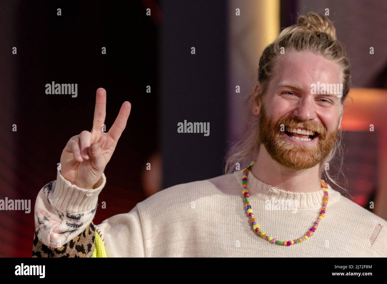 2022-05-05 19:46:51 TURIN - TikTok-Stern und Sänger Sam Ryder spricht zur Presse über die Teilnahme am Eurovision Song Contest im Namen des Vereinigten Königreichs. ANP SANDER KING niederlande Out - belgien Out Stockfoto