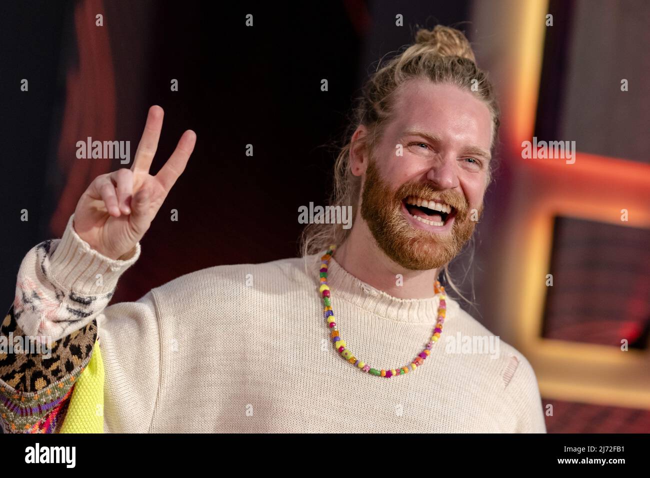 2022-05-05 19:46:49 TURIN - TikTok-Stern und Sänger Sam Ryder spricht zur Presse über die Teilnahme am Eurovision Song Contest im Namen des Vereinigten Königreichs. ANP SANDER KING niederlande Out - belgien Out Stockfoto