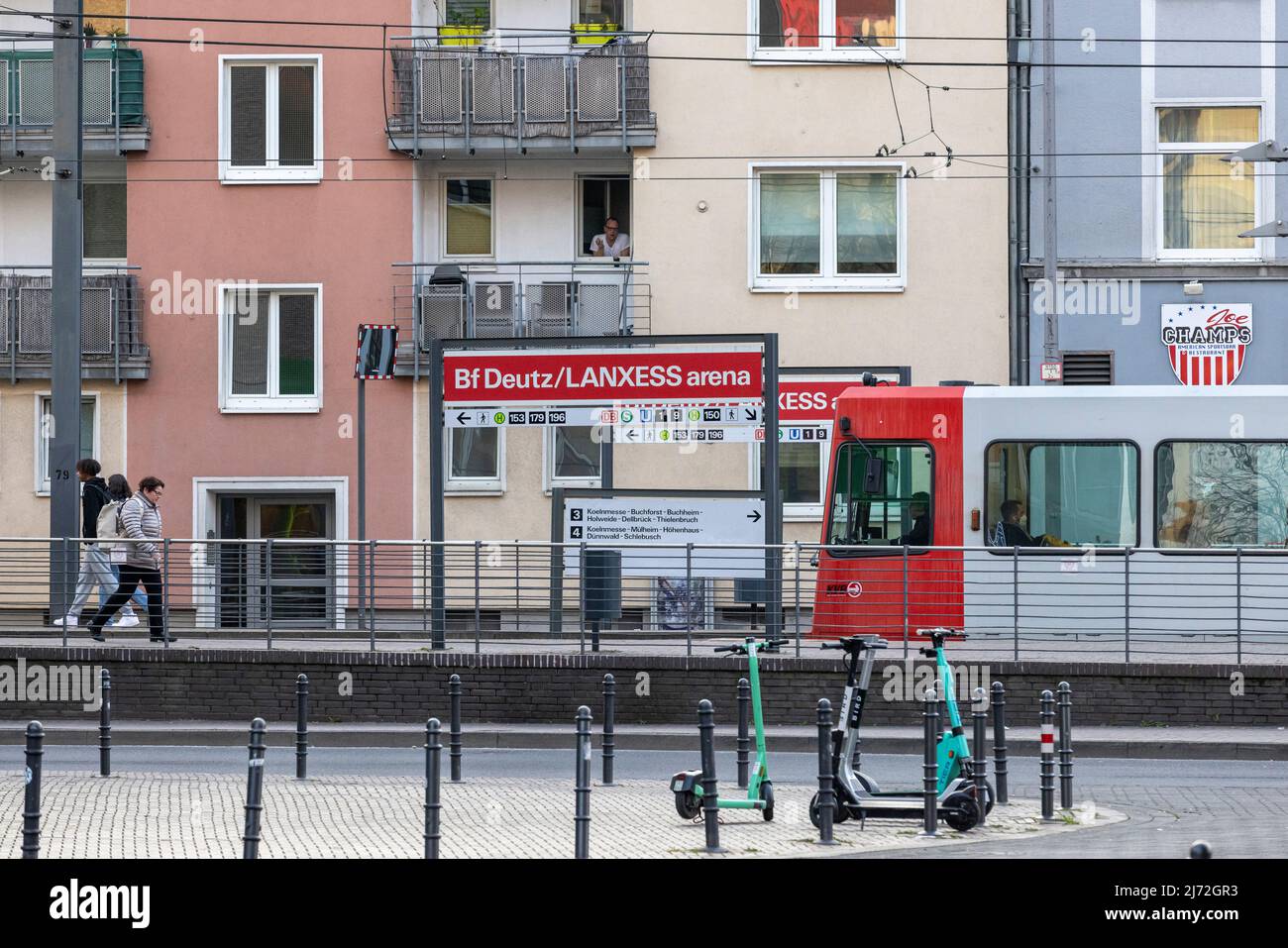 Das Kölner Straßenbahnnetz ist Teil des öffentlichen Nahverkehrs in der Stadt Stockfoto