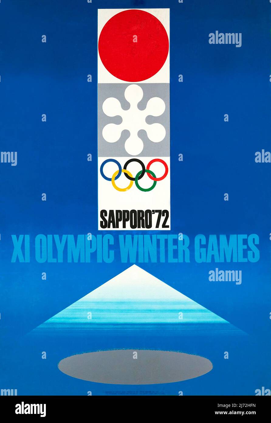 WINTER-Olympiade IM JAHR 1972 Poster XI Winter Games, Sapporo 72 Kono TAKASHI 1972 Stockfoto