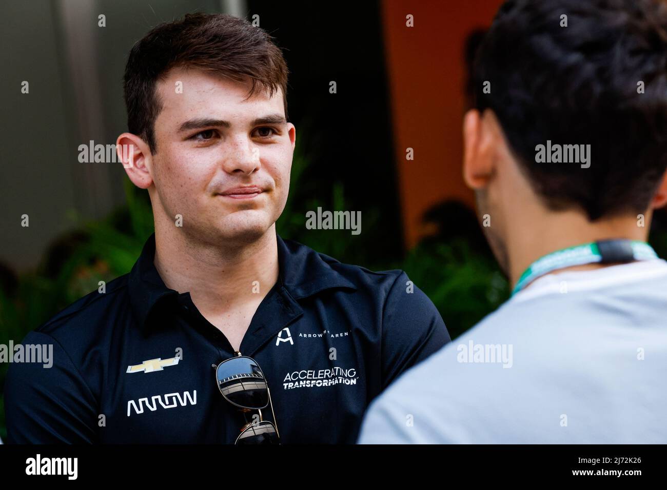 Pato O'ward, IndyCar Series, Fahrer während des Formel 1 Crypto.com Miami Grand Prix 2022, 5. Runde der FIA Formel 1 Weltmeisterschaft 2022, auf dem Miami International Autodrome, vom 6. Bis 8. Mai 2022 in Miami Gardens, Florida, USA - Foto Julien Delfosse / DPPI Stockfoto