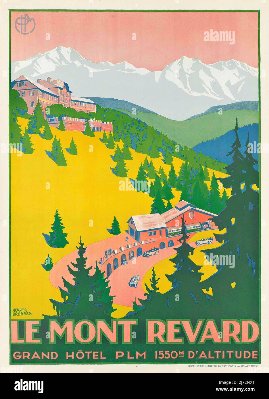 Le Mont Revard - Vintage Französisches Reiseplakat Stockfoto