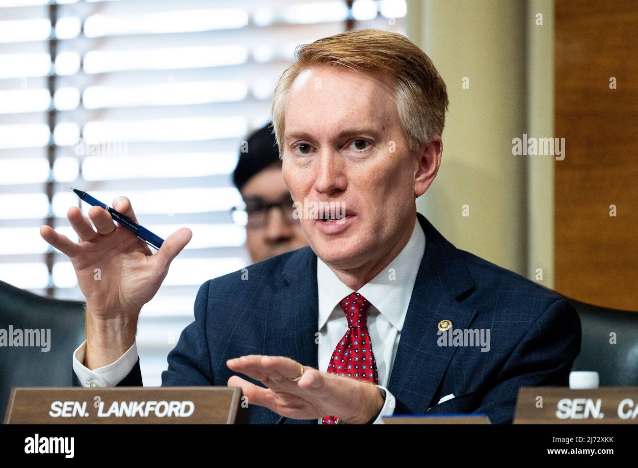 Der US-Senator James Lankford (R-OK) spricht bei einer Anhörung des Senats für Energie und natürliche Ressourcen. (Foto von Michael Brochstein/Sipa USA) Stockfoto