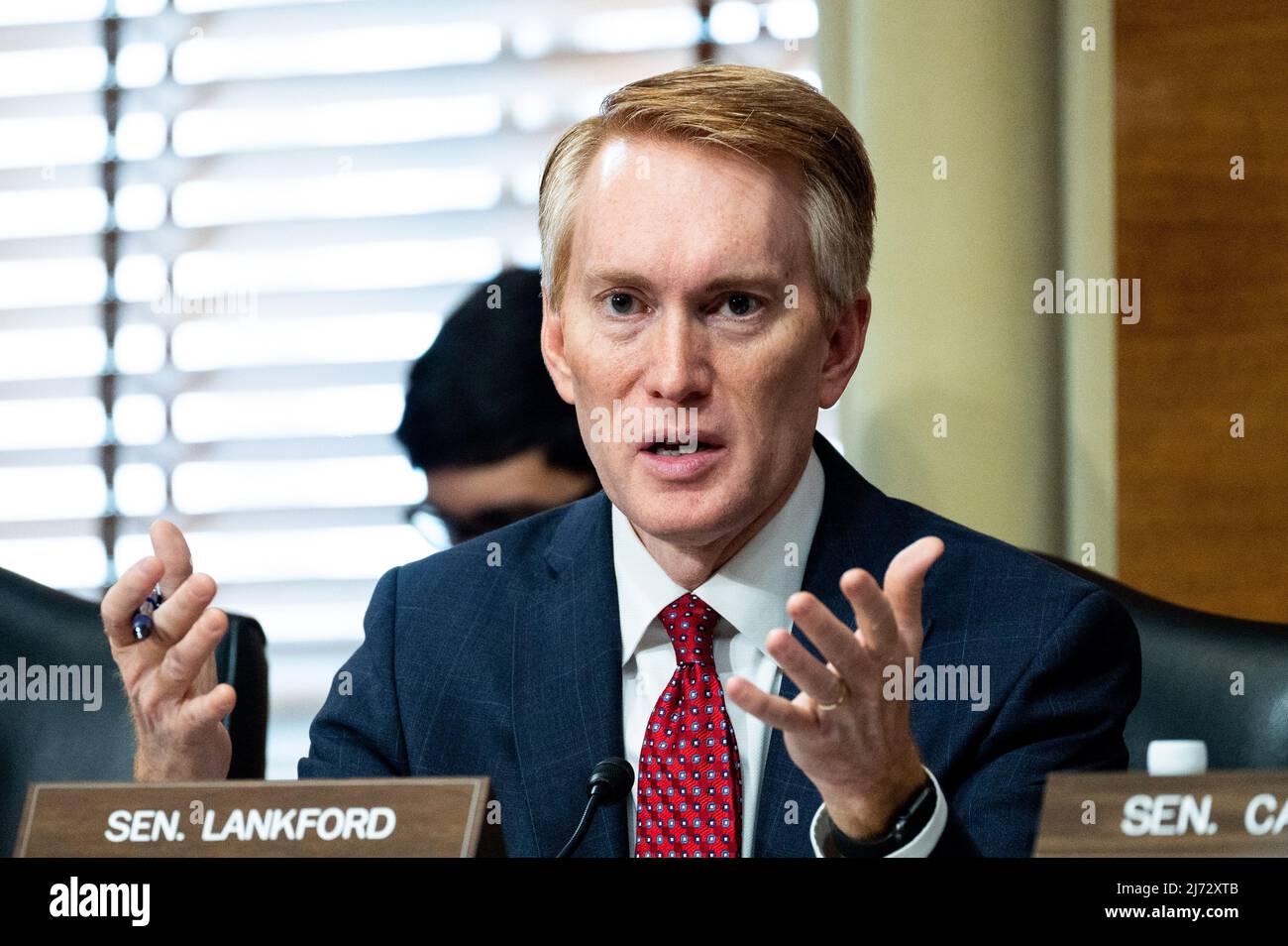 Der US-Senator James Lankford (R-OK) spricht bei einer Anhörung des Senats für Energie und natürliche Ressourcen. (Foto von Michael Brochstein/Sipa USA) Stockfoto