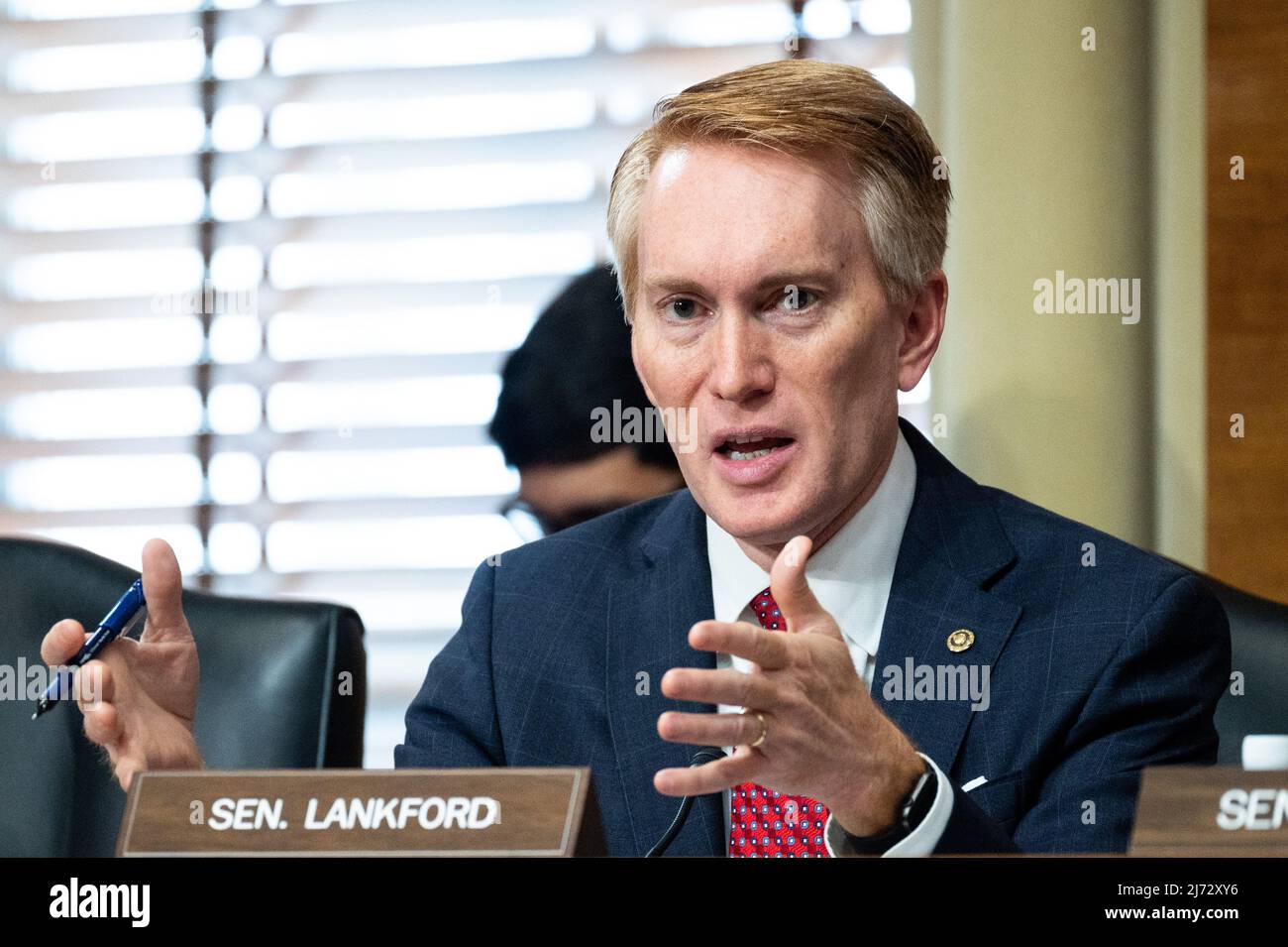 Der US-Senator James Lankford (R-OK) spricht bei einer Anhörung des Senats für Energie und natürliche Ressourcen. (Foto von Michael Brochstein/Sipa USA) Stockfoto