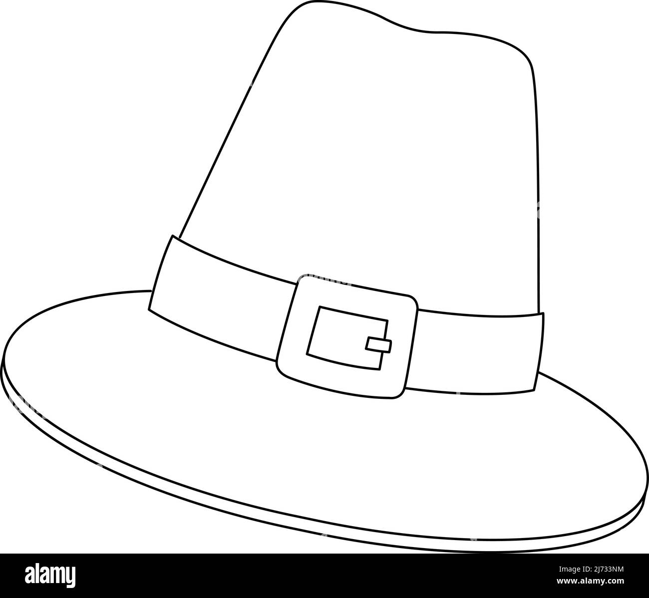 Thanksgiving Indian Pilgrim Hat Isolated Coloring Stock Vektor