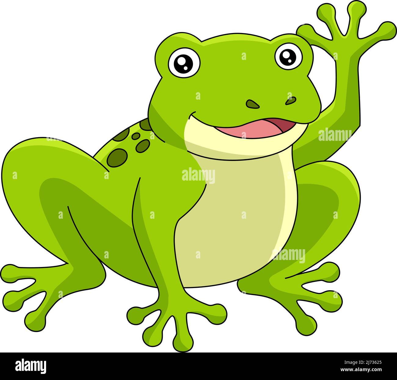 Frosch Cartoon Farbige Cliparte Illustration Stock Vektor