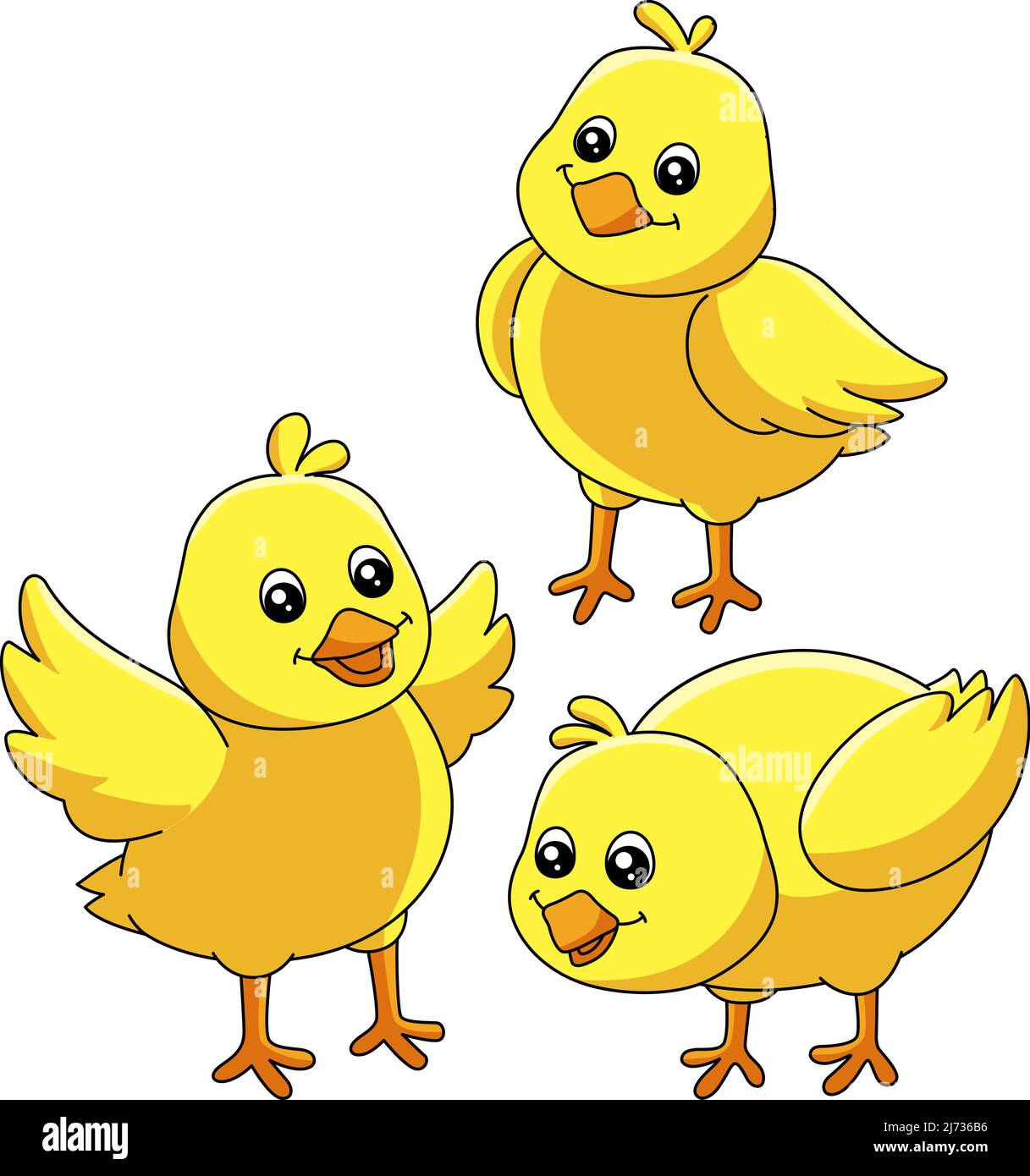 Chicks Cartoon Farbige Cliparte Illustration Stock Vektor