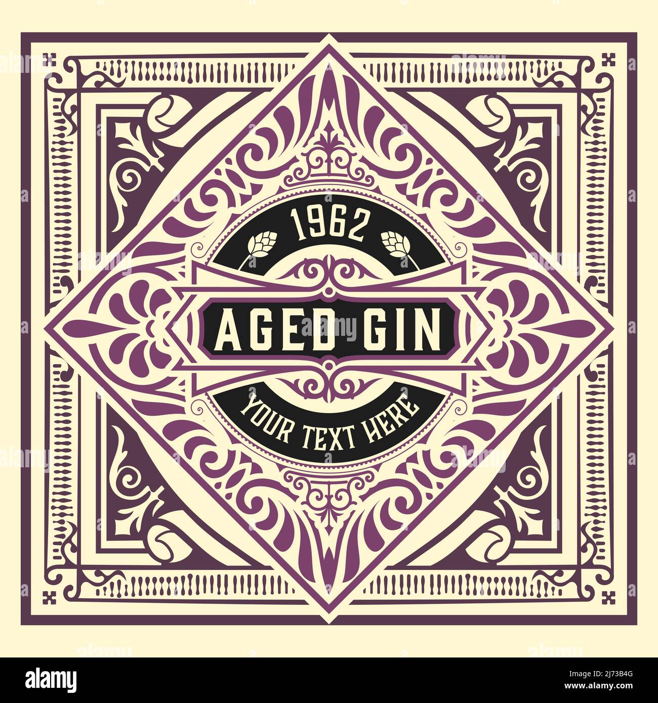 Whisky-Label mit alten Rahmen Stock Vektor