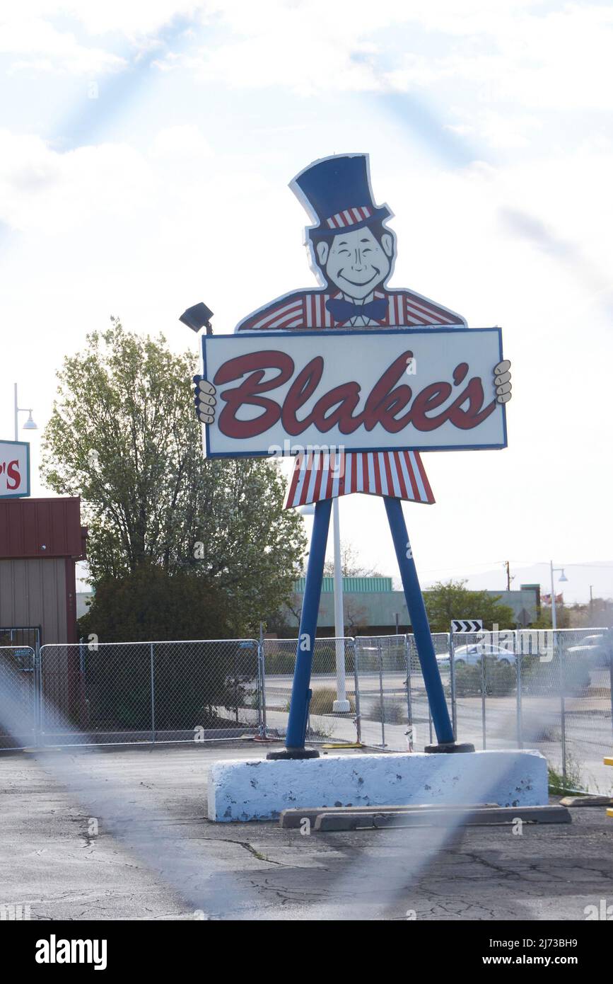 Verlassene Blakes Lotaburger Schild, Albuquerque, New Mexico. Stockfoto