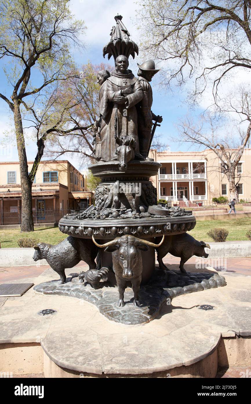 Denkmal im Cathedral Park, Santa Fe, New Mexico. Stockfoto