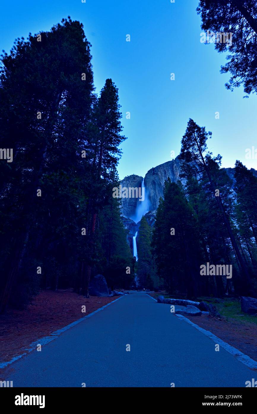 Die Yosemite Falls vom Trailhead Stockfoto