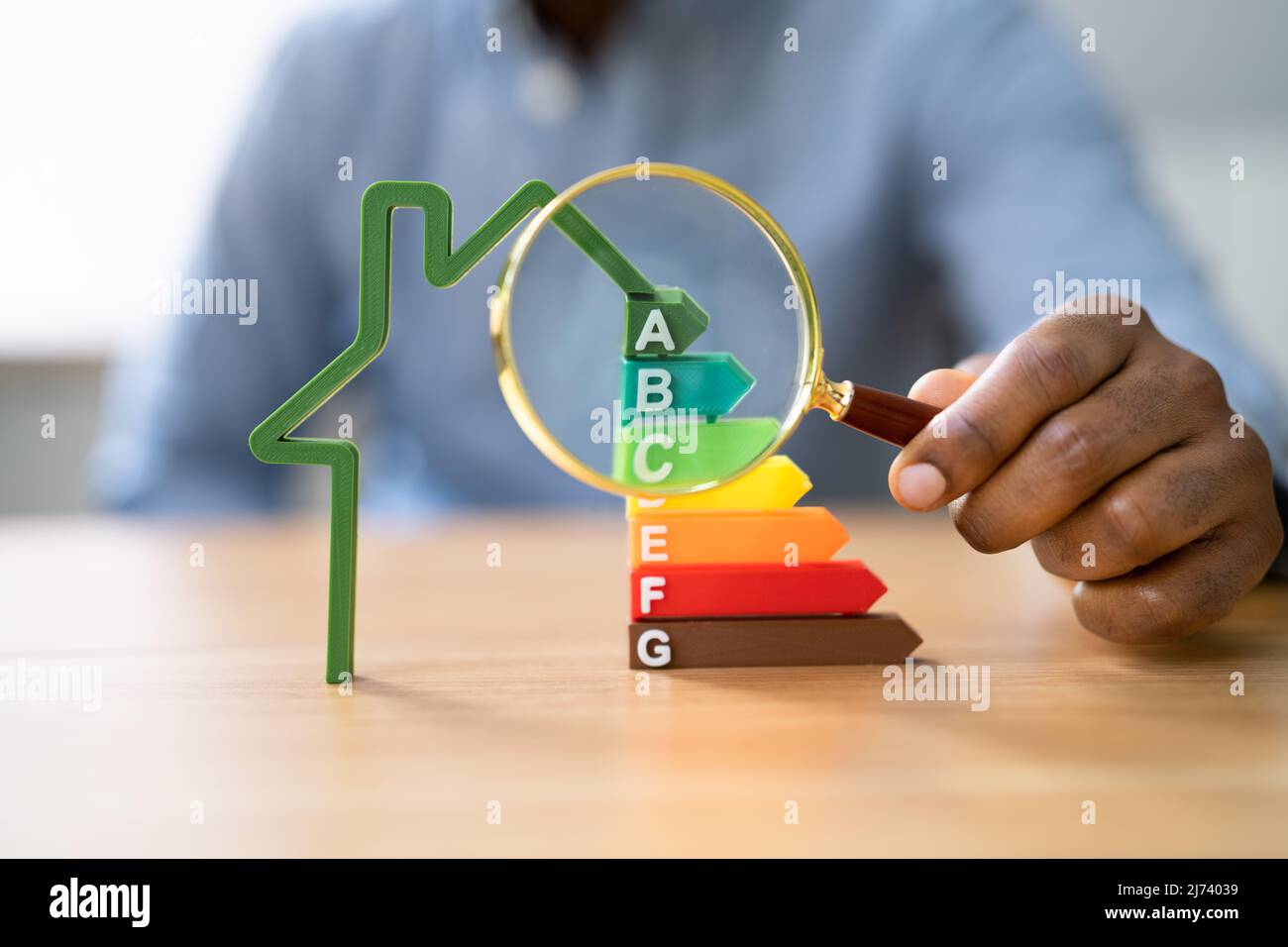 Energieeffizientes Audit Und Preisschild Des Hauses Stockfoto