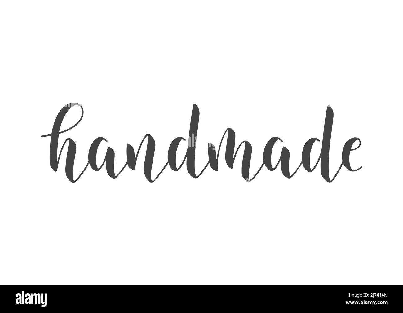 Vektorgrafik. Handgeschriebene Schriftzüge von Handmade. Vorlage für Banner, Karte, Etikett, Postkarte, Poster, Aufkleber, Druck- oder Webprodukt. Stock Vektor