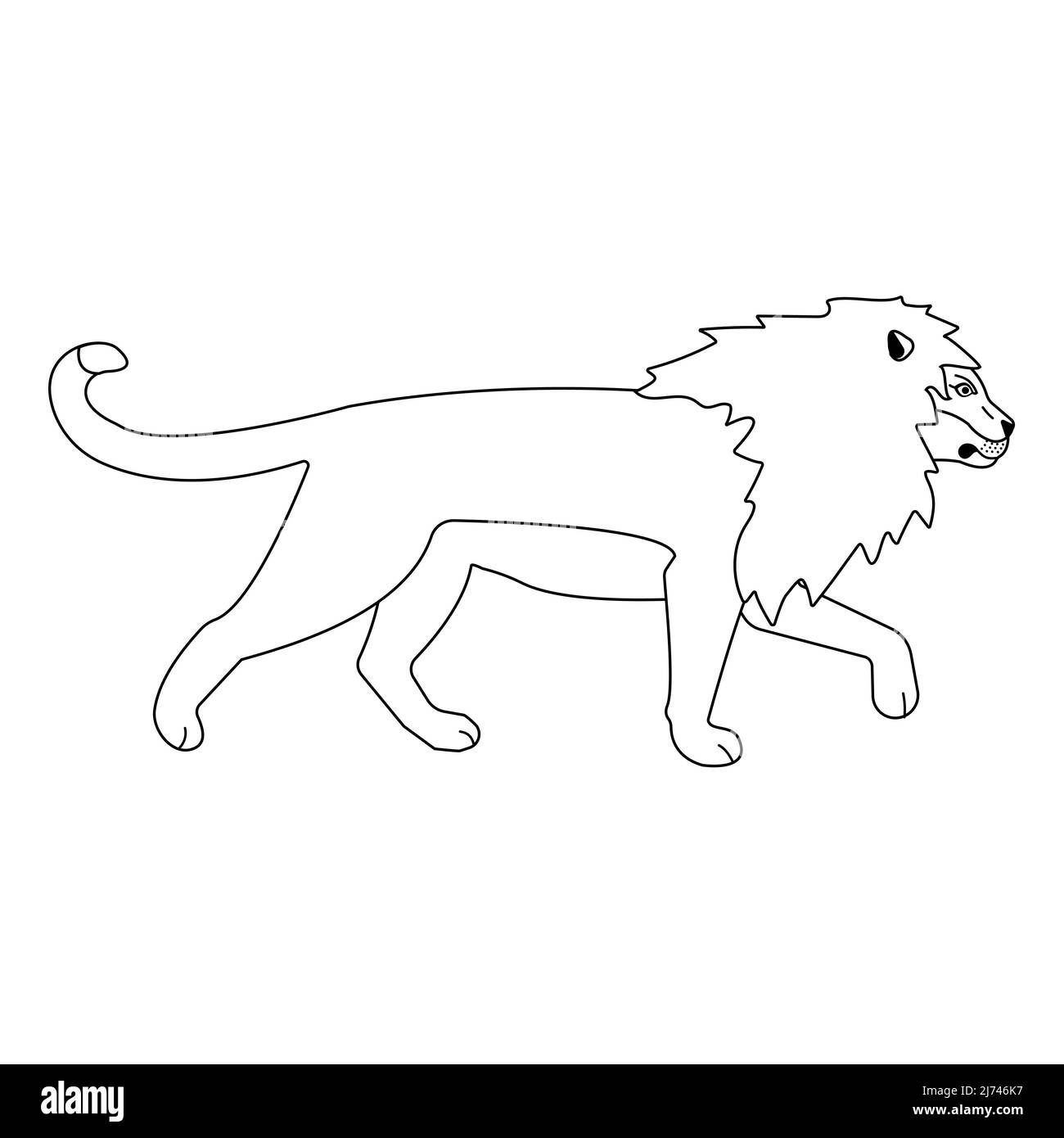 Vektor flachen Löwen isoliert auf weißem Hintergrund Stock Vektor