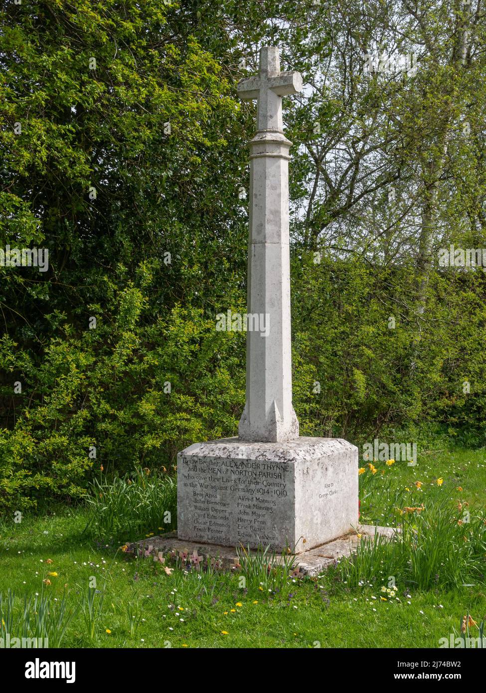 Gedenkstätte für die Gefallenen von WW1 im Dorf Norton, Northamptonshire, Großbritannien Stockfoto
