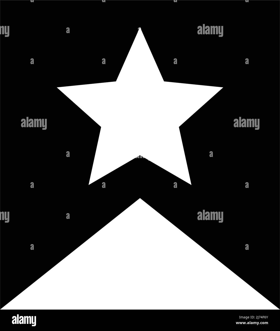 Silhouette Symbol eines Lesezeichens mit Sternen. Bearbeitbarer Vektor. Stock Vektor