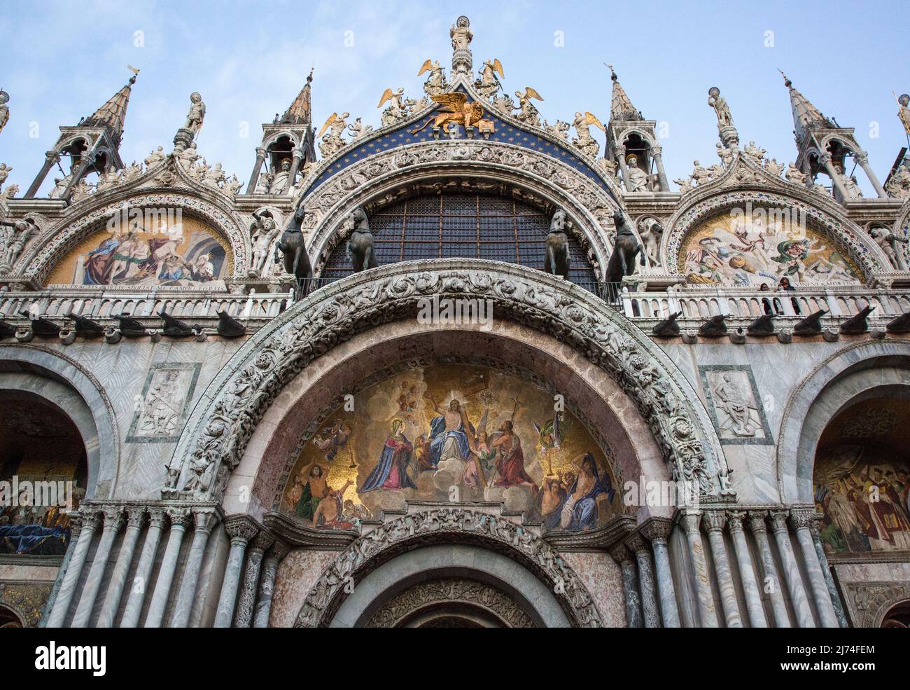 Italien Venedig Markusdom -235 Mittleres Westportal Mosaik Jüngstes Gericht nach Lattanzio Qurenas 1836 Stockfoto