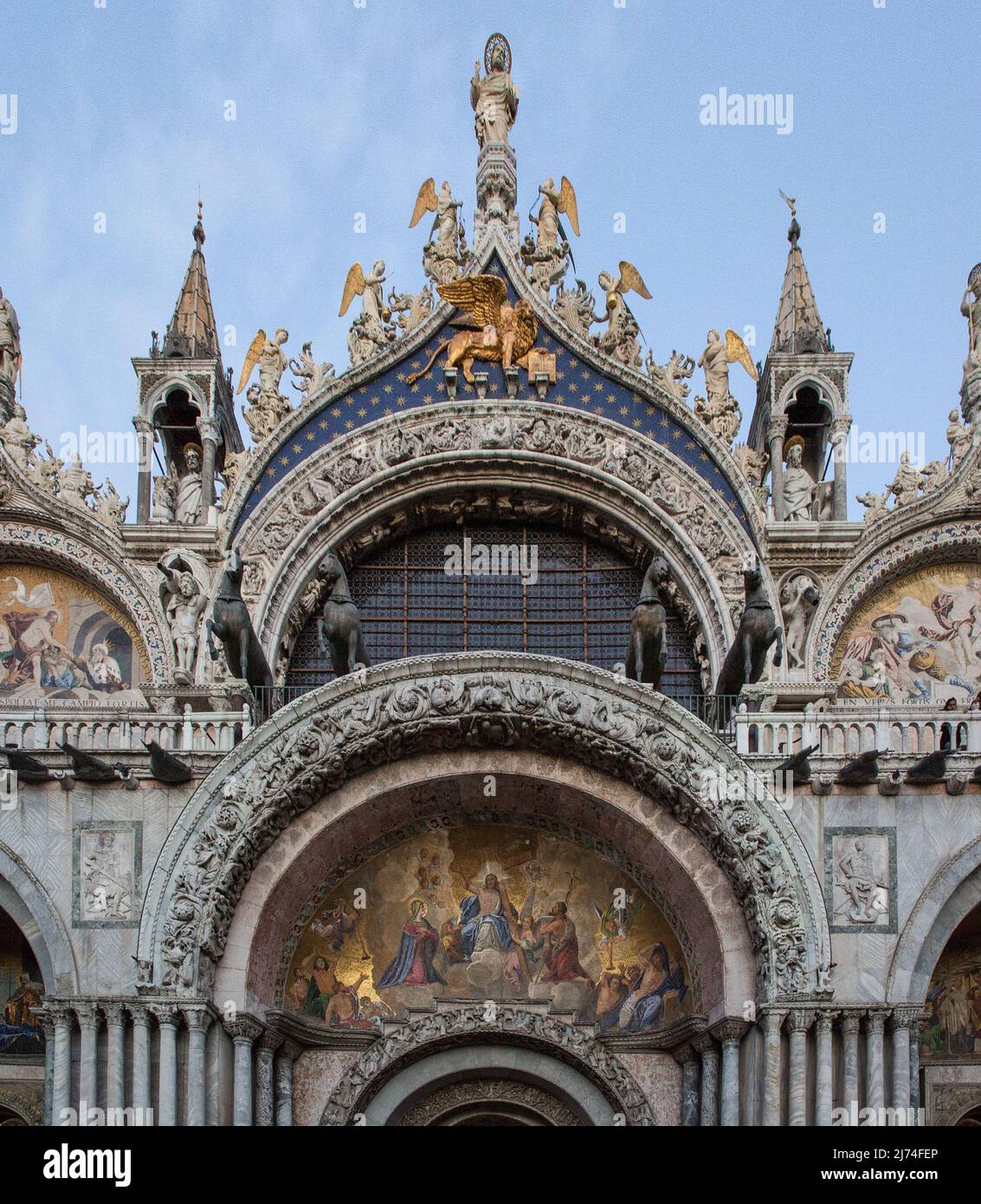 Italien Venedig Markusdom -235a Mittleres Westportal Mosaik Jüngstes Gericht nach Lattanzio Qurenas 1836 Stockfoto