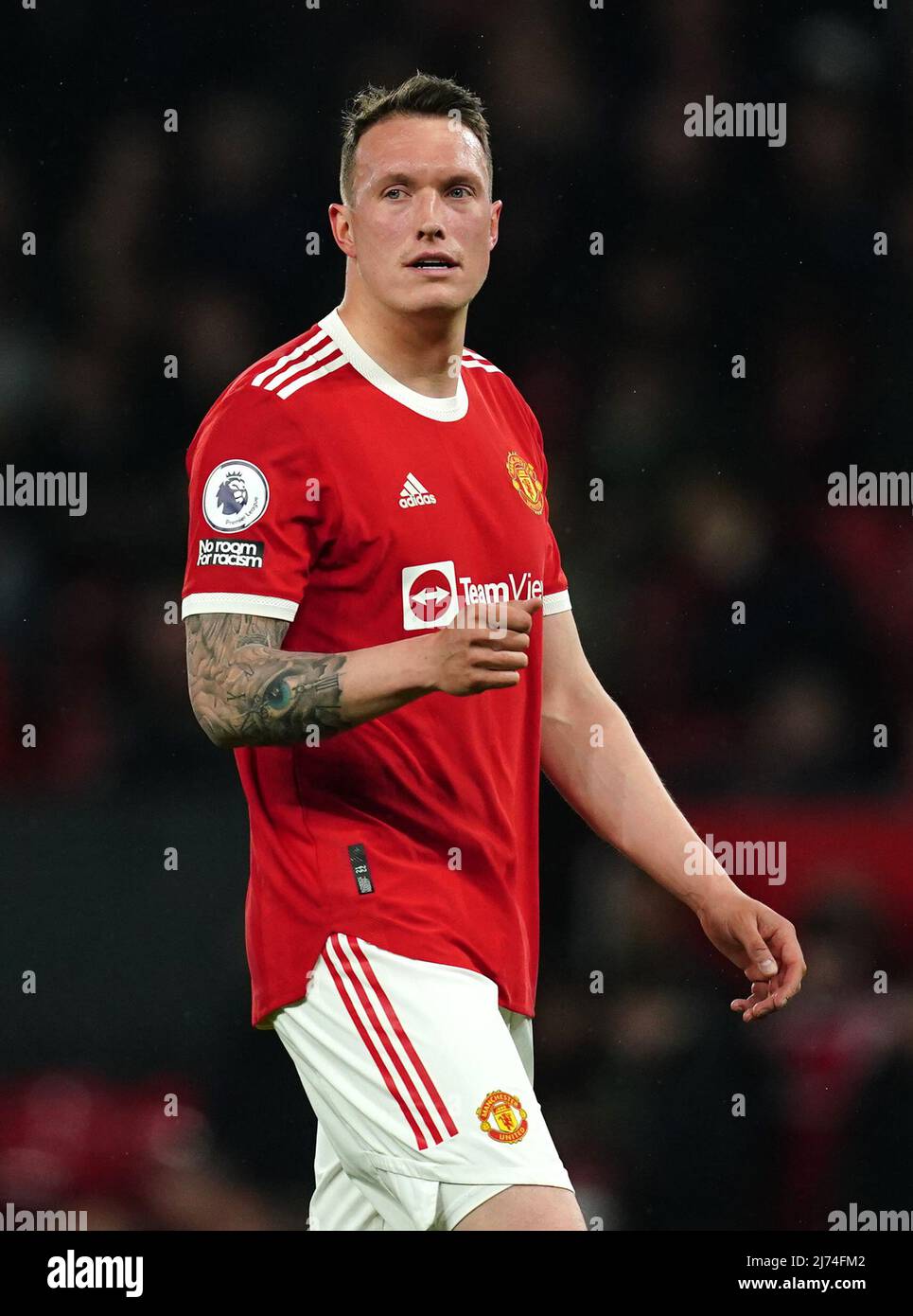 Phil Jones von Manchester United während des Spiels in der Premier League in Old Trafford, Manchester. Bilddatum: Montag, 2. Mai 2022. Stockfoto