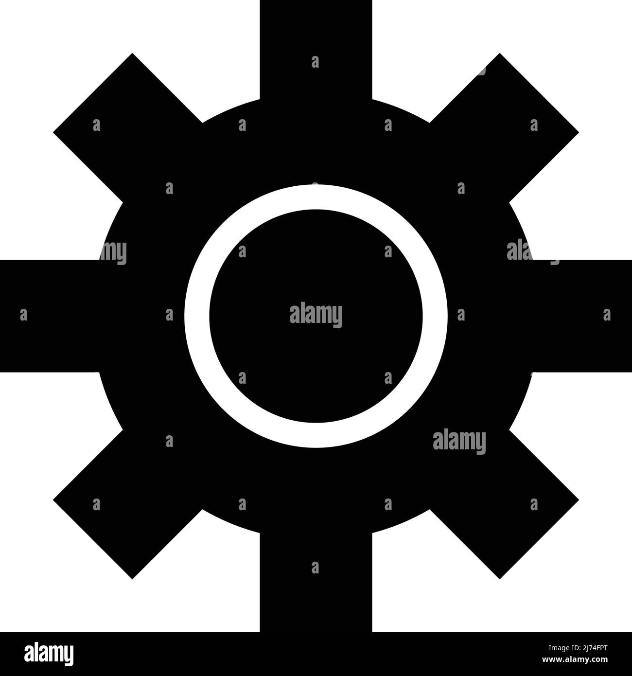 Symbol für die Zahnradsilhouette. Einstellungen und Anpassungen. Editierbare Vektoren. Stock Vektor