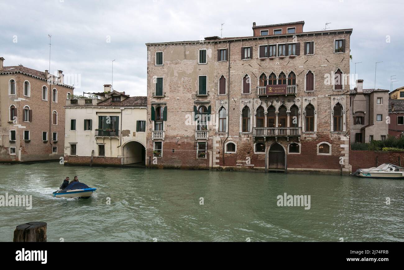 Italien Venedig Palazzo Pesaro Papavava -436 am Canale della Misericórdia rechter Gebäudeteil 15 Jh seit 2018 Casanova-Museum Stockfoto