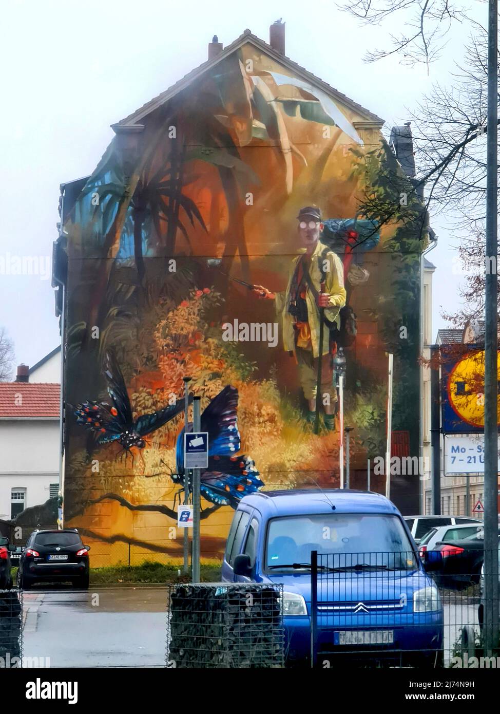 Fassadenmalerei, dekorative Wandmalerei, Deutschland Stockfoto