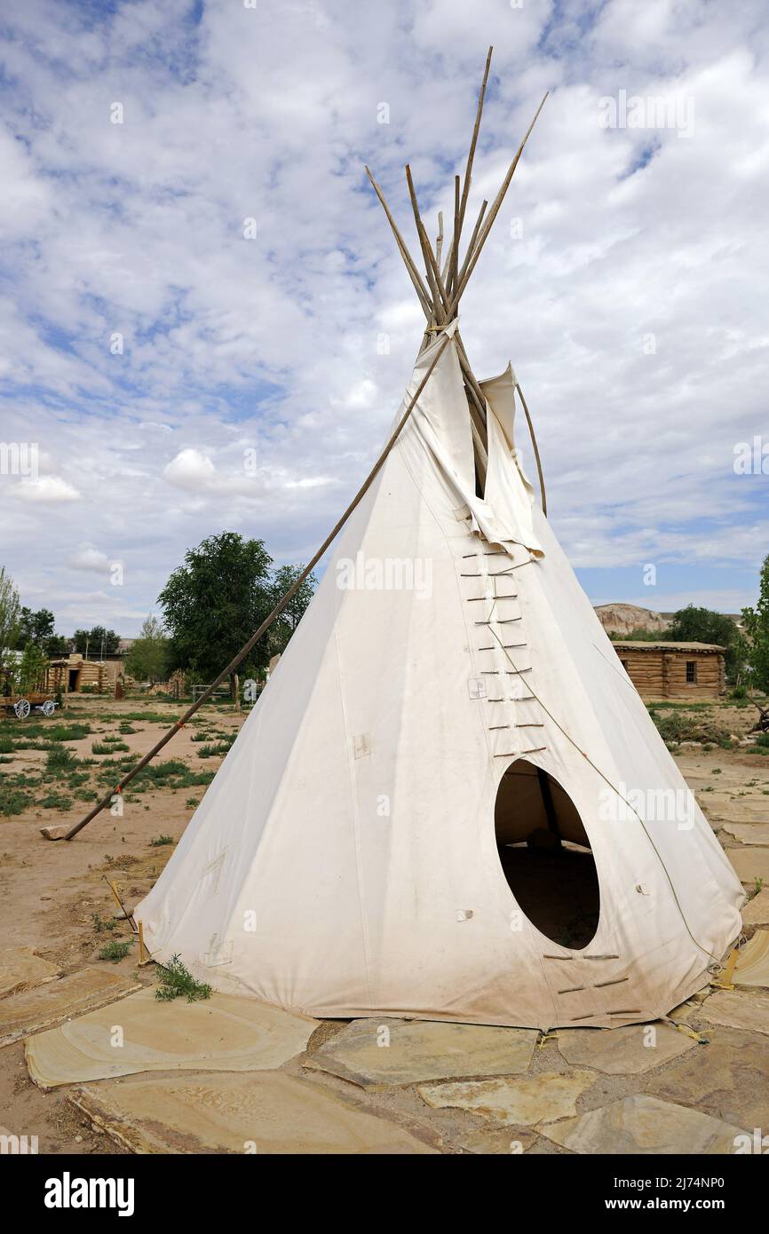 Nachbildung eines Zeltes der Indianer, USA, Utah, Bluff Stockfoto