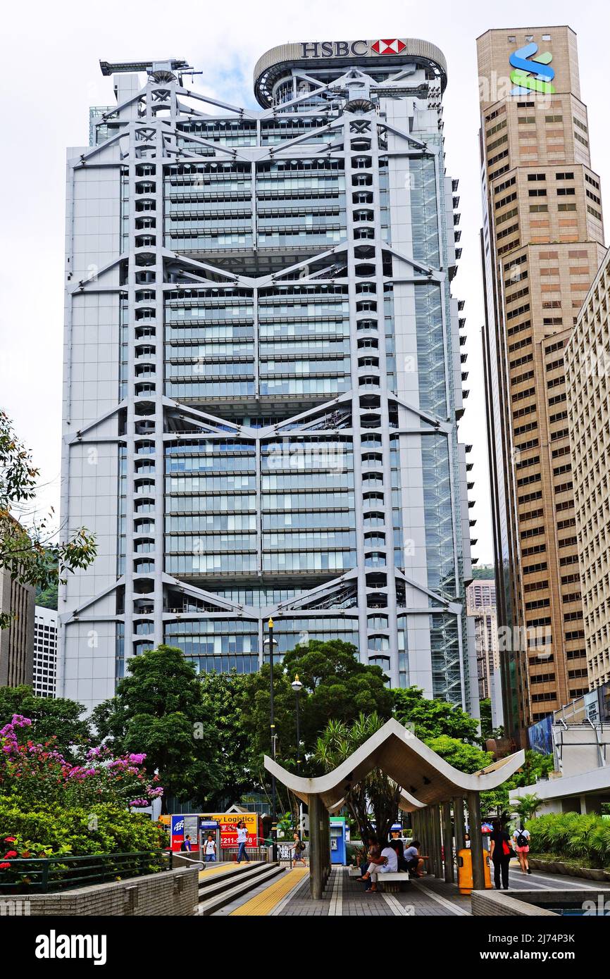Hauptsitz der weltweit tätigen HSBC Bank, Central, Hongkong Island, China, Hongkong Stockfoto