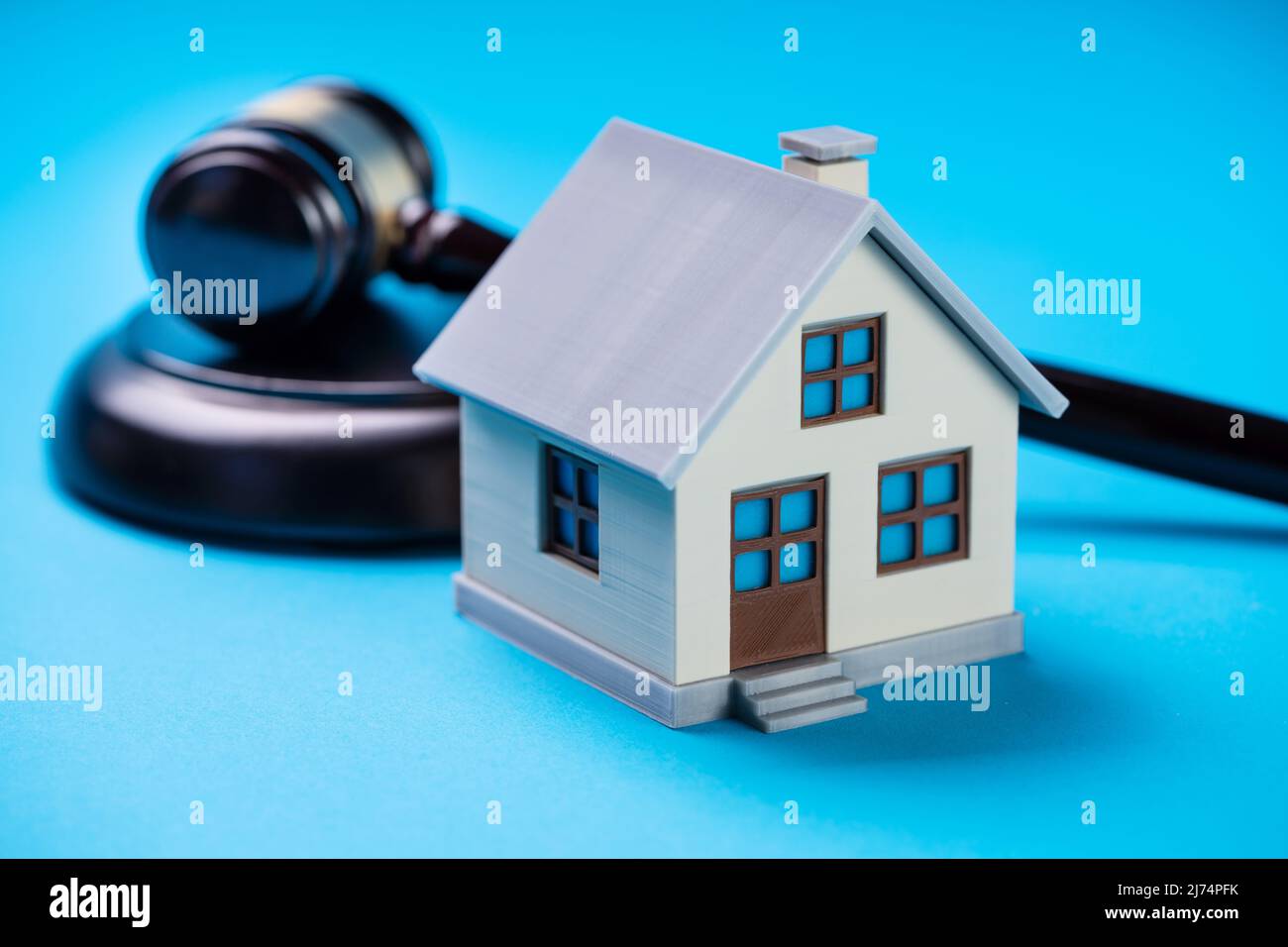 Immobilien-Haus Abschottung Anwalt. Rechtsstreit Im Eigentum Stockfoto