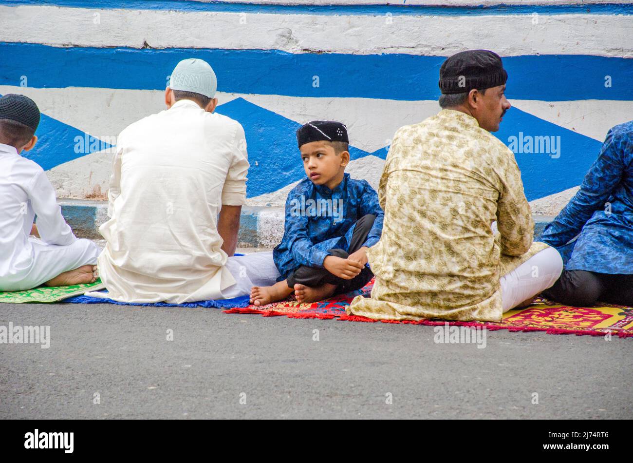 Namaz während eid al fitar in kalkata West bengalen Stockfoto