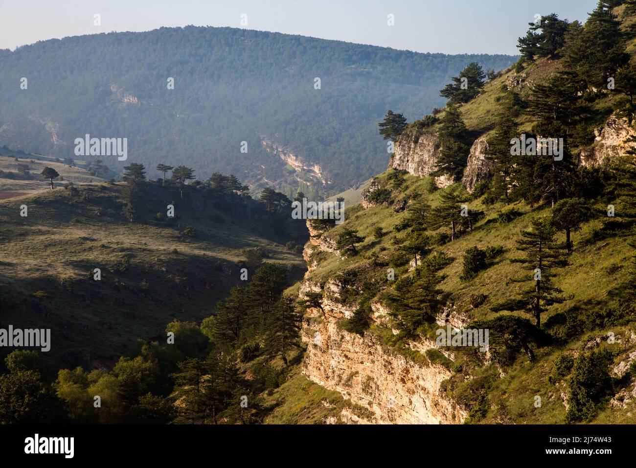 Phrygisches Tal, Blick auf alte Felsengräber, Provinz Eskisehir Stockfoto