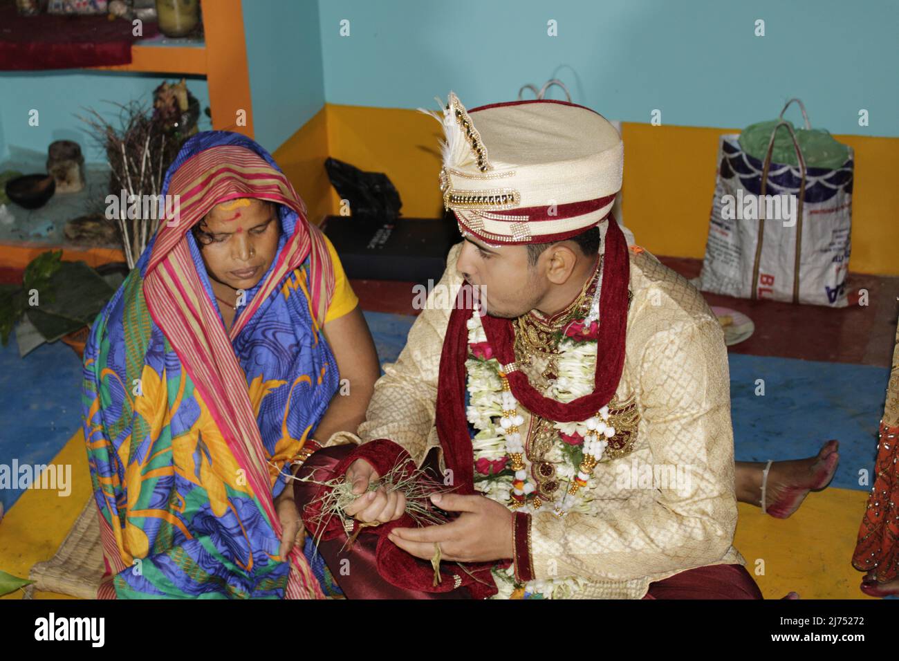 Indische Traditionelle Hinduistische Hochzeitszeremonie, Odisha, Indien Stockfoto