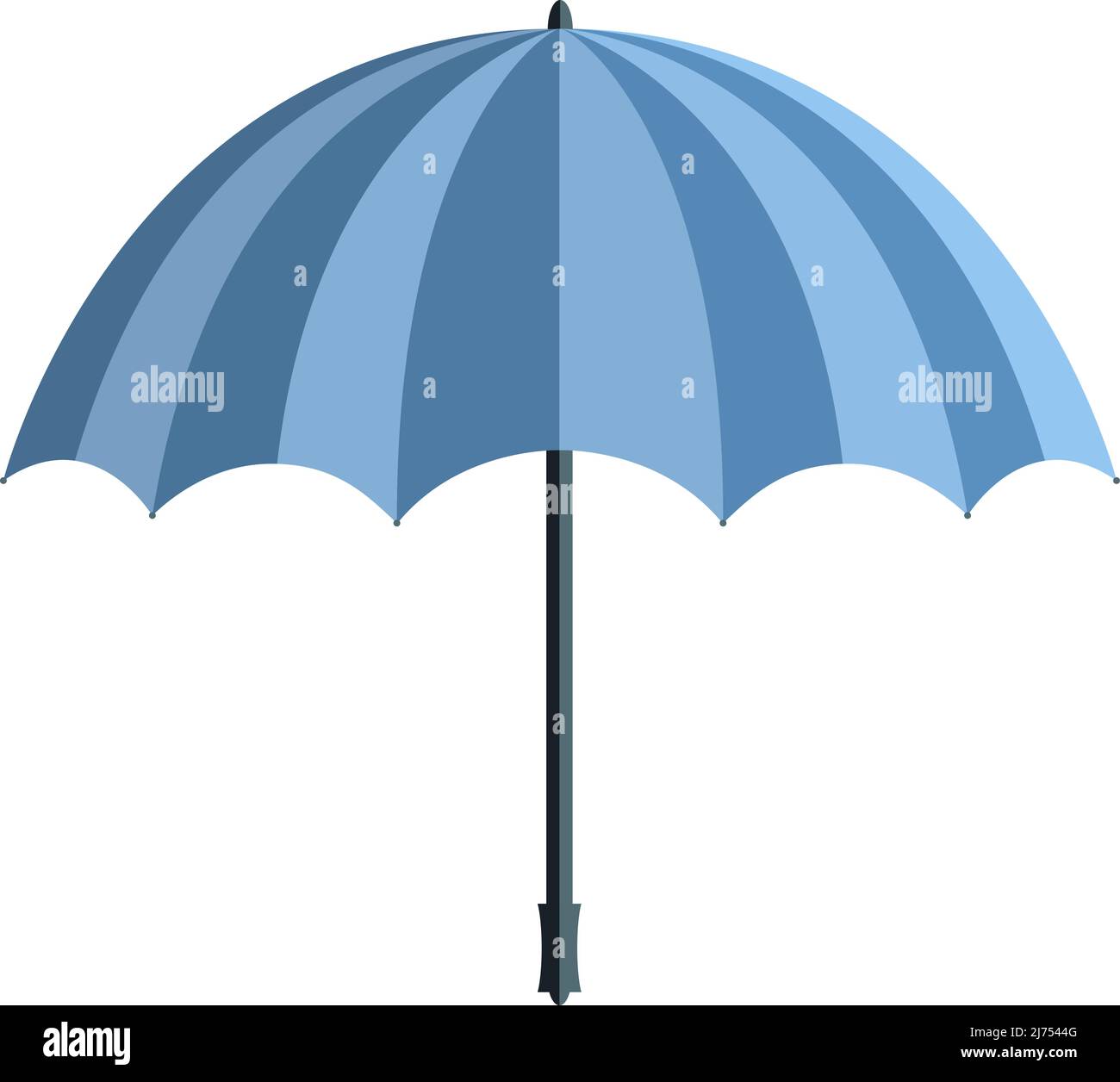 Blauer Regenschirm isoliert auf weißem Hintergrund, Vektorgrafik Stock Vektor
