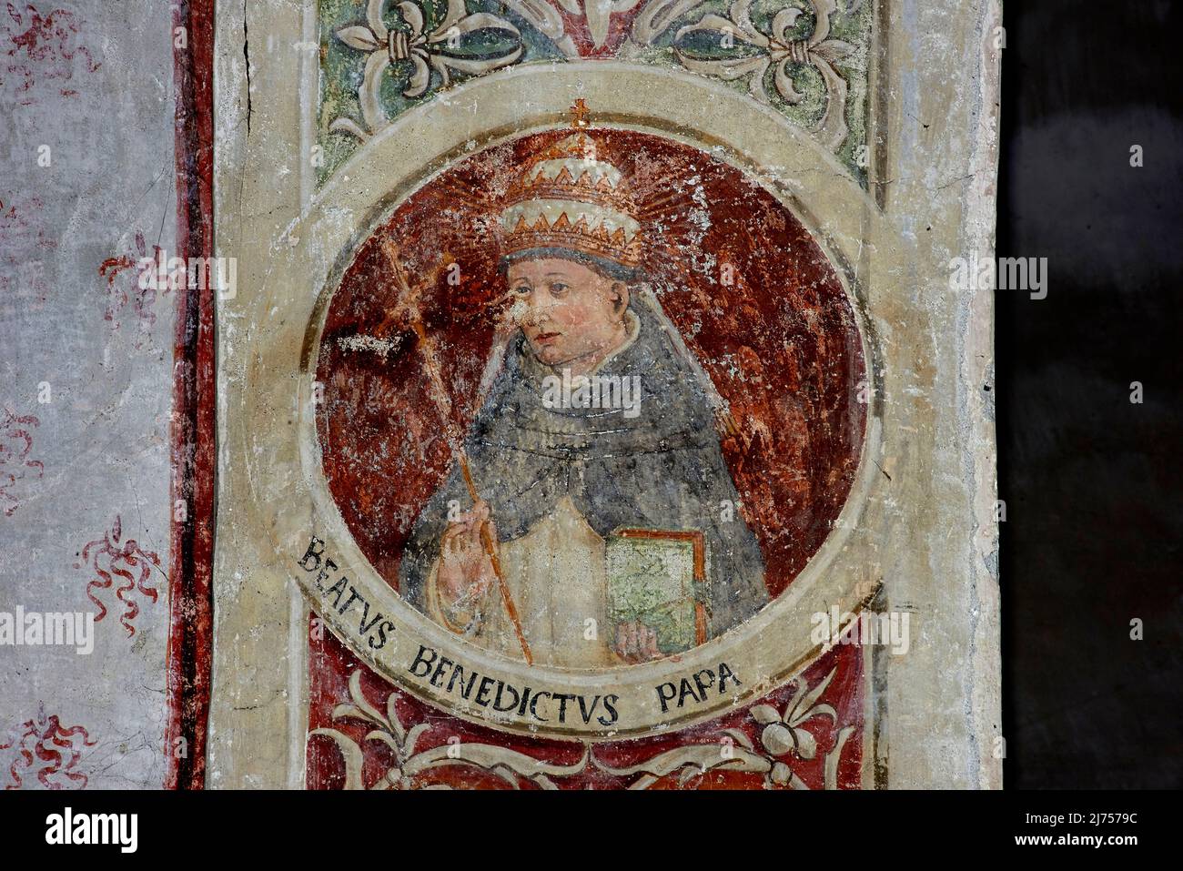 Beato Benedetto Papa - affresco - pittore lombardo del XV secolo