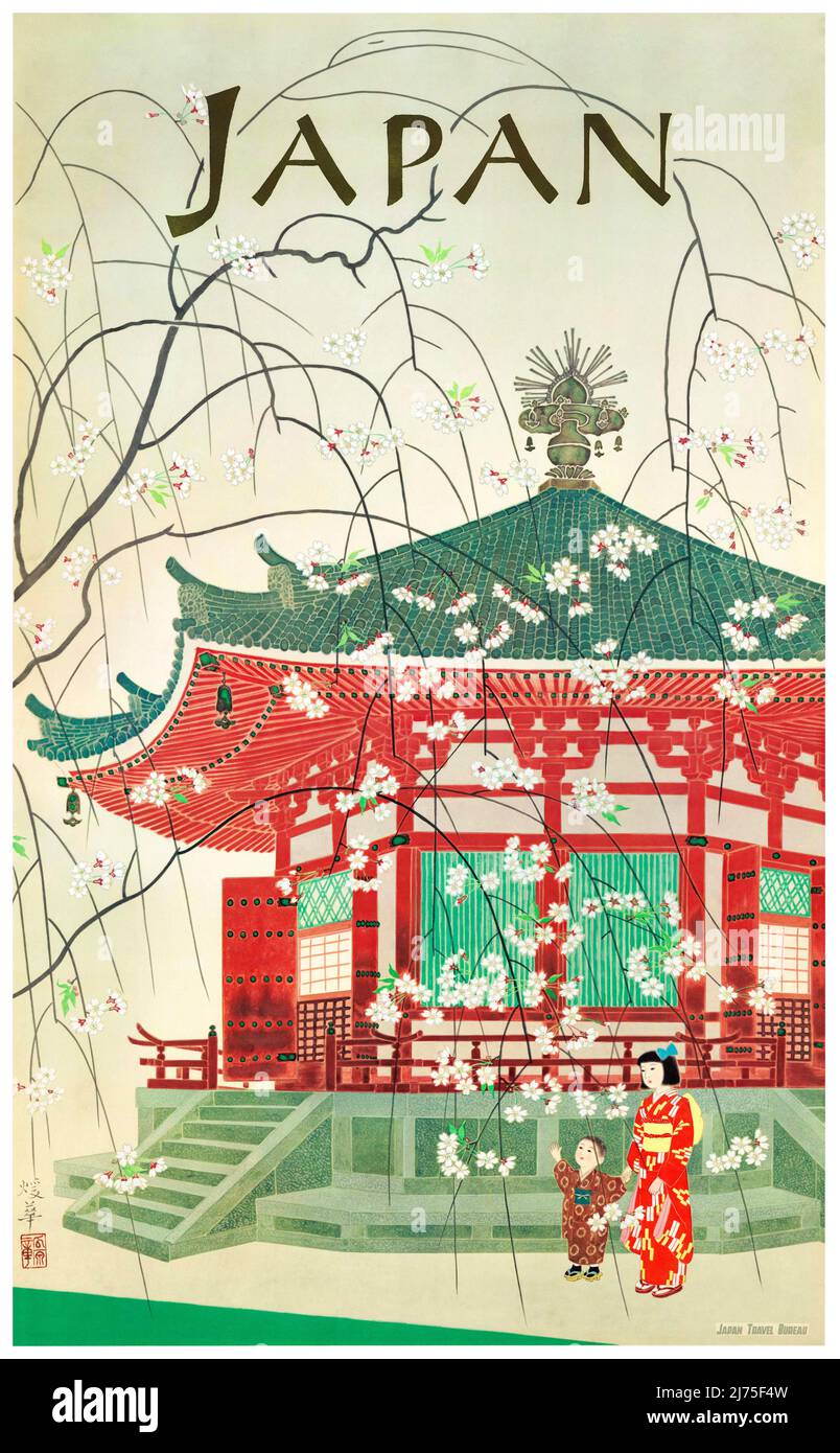 Japan. Japan Travel Bureau. Künstler unbekannt. Poster veröffentlicht ca. 1950. Stockfoto